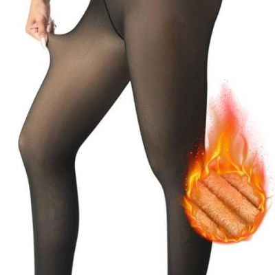 Women Winter Warm Fleece Lined Pantyhose Thick Thermal Velvet Tights Plus Size